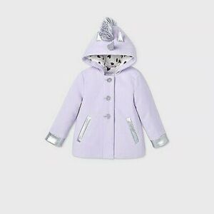 Cat and Jack purple felt button toddler girls baby unicorn jacket Sz 12 months